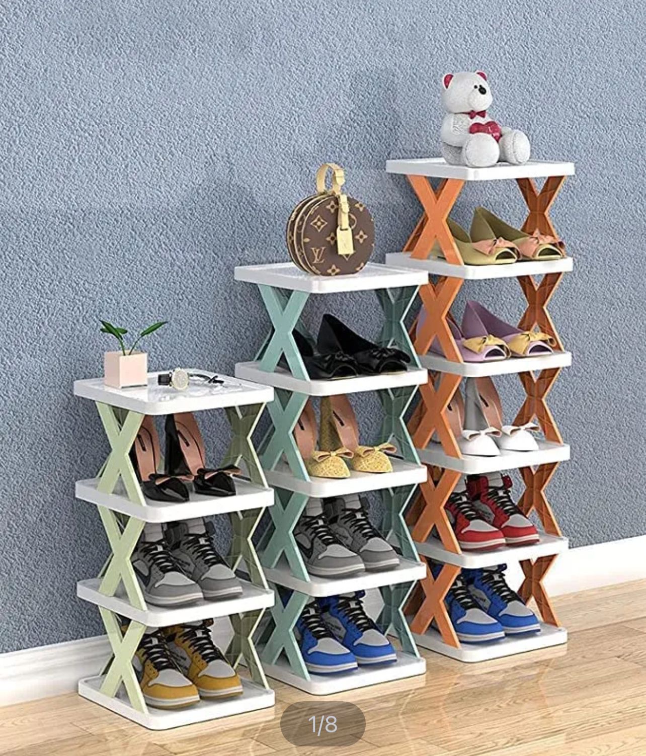 Stackable Shoe Rack with 2,3, 4, 5, Layers, Shoe Rack Organier, Shoe Rack Organier Plastic With Cover, Shoe Rack Plastic, Multi-Layer Storage Box for Shoes - Plastic Space-Saving Cabinet, Ideal Shoe Storage Solution for Entryway, Closet, Hallway