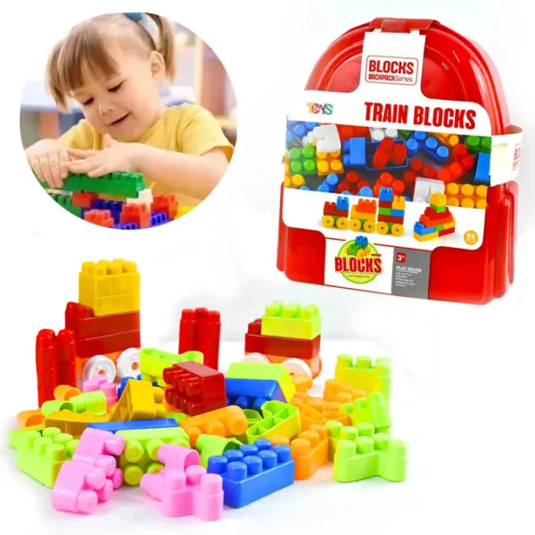 Train Blocks Backpack Series for Kids – 66 Pieces – Trains Blocks Backpack